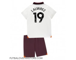 Manchester City Julian Alvarez #19 Vonkajší Detský futbalový dres 2023-24 Krátky Rukáv (+ trenírky)